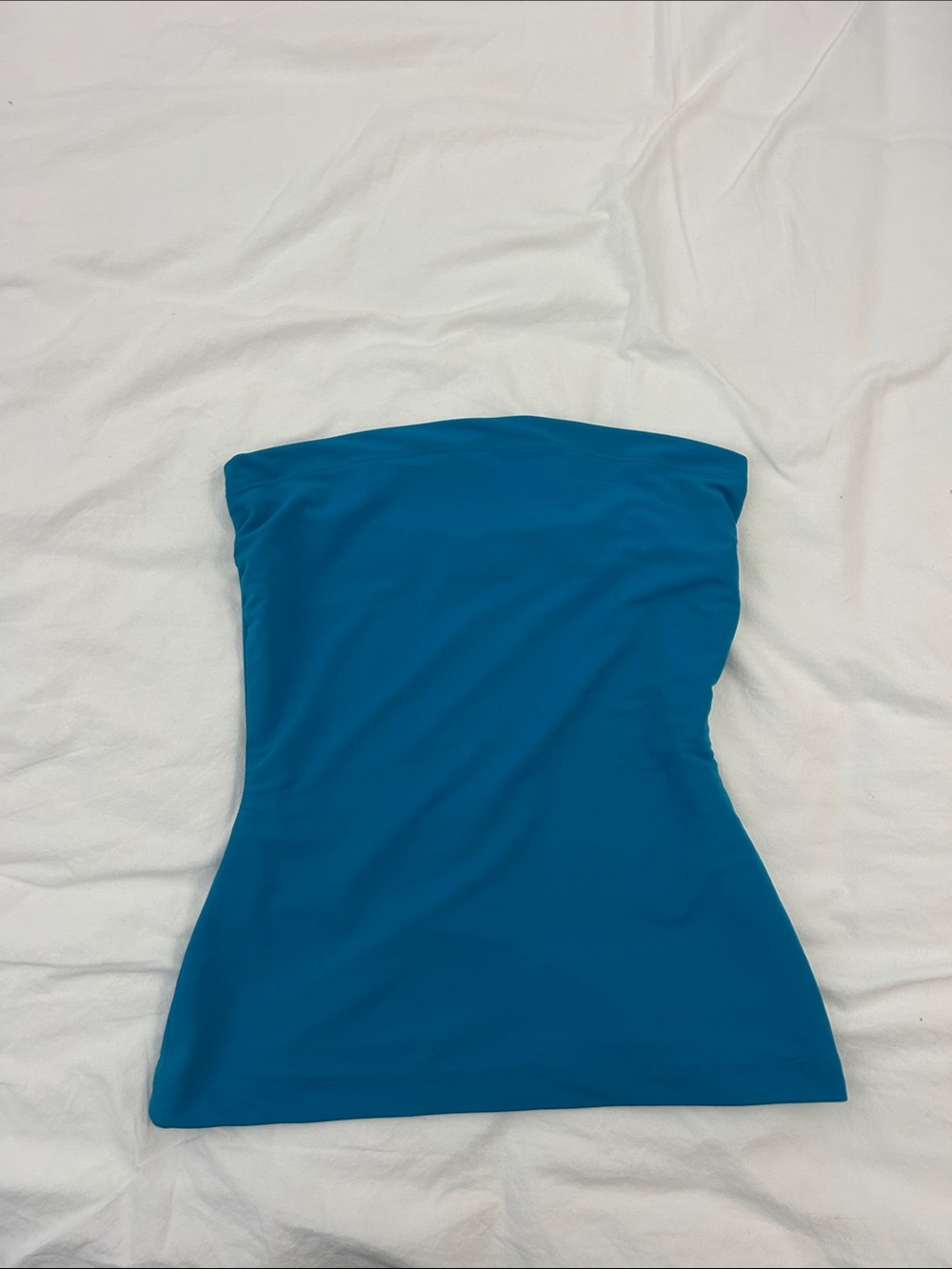 Vintage Allegra Strapless Tube Top - Bright Teal Blue